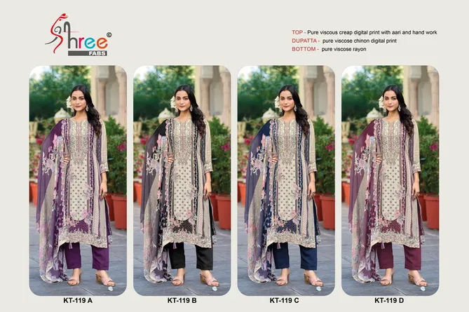 KT 119 By Shree Fabs Creap Silk Pakistani Salwar Suits Surat Wholesale Market